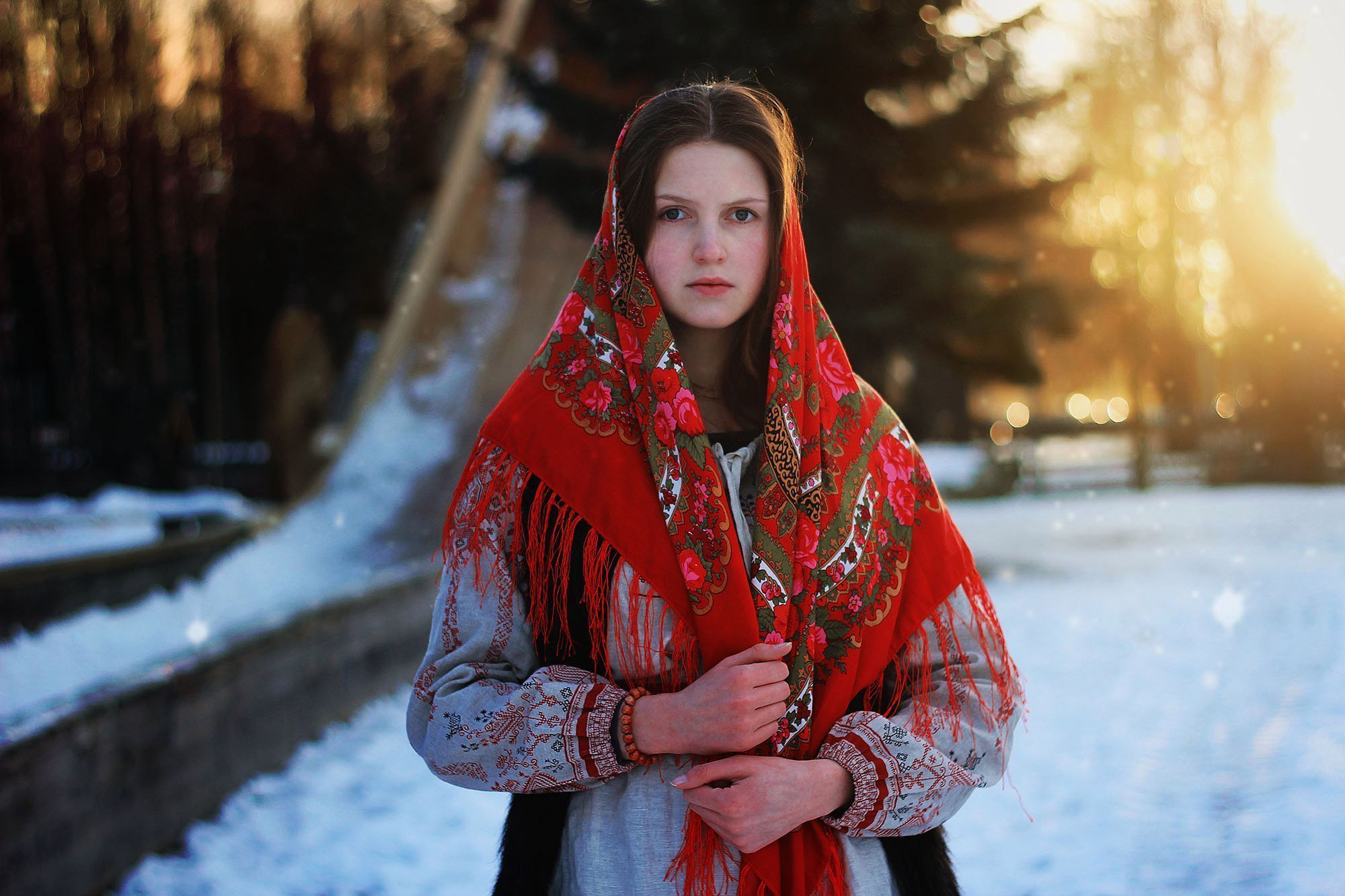 Girls in Slavic costumes in Anyang