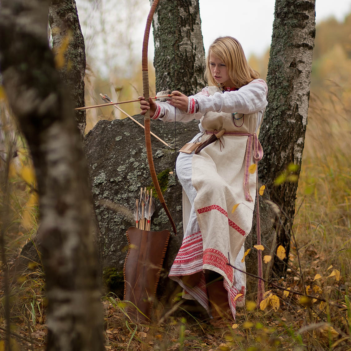 Sexy photo Girls in Slavic costumes in Anyang